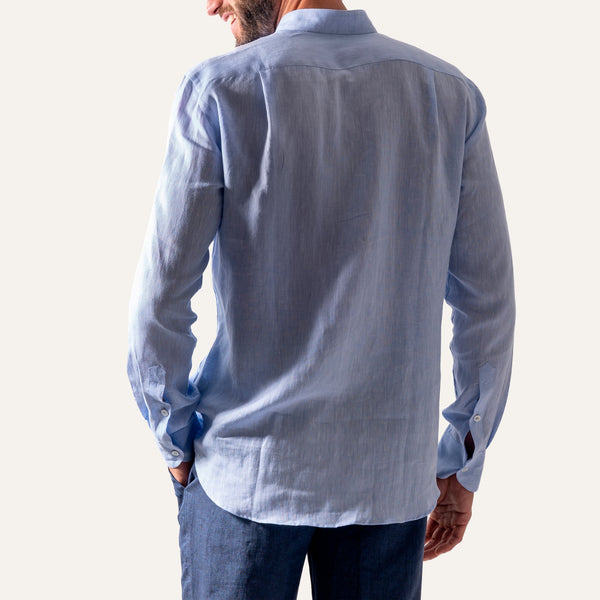 Casual Linen Shirt Light Blue