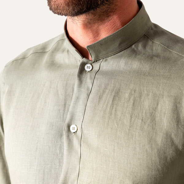 Casual Linen Shirt Olive