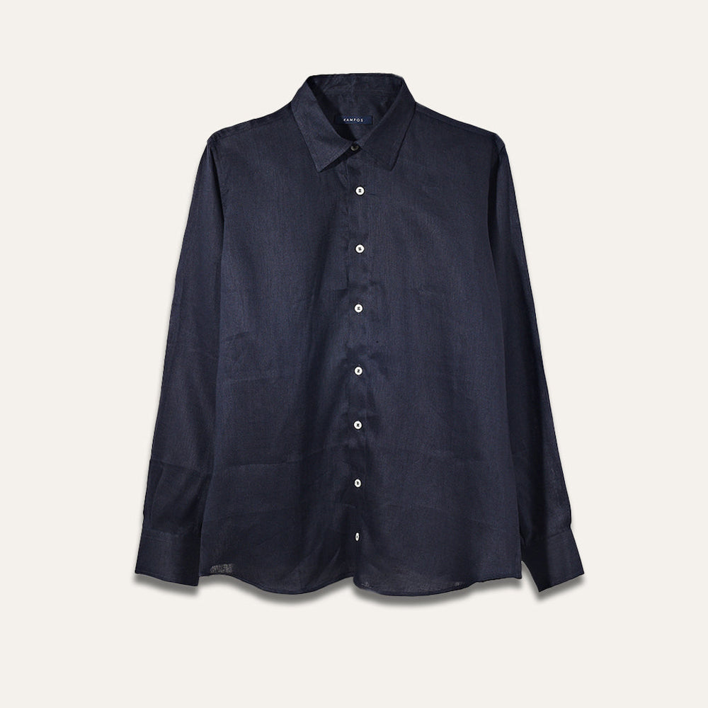 Classic Linen Shirt Navy