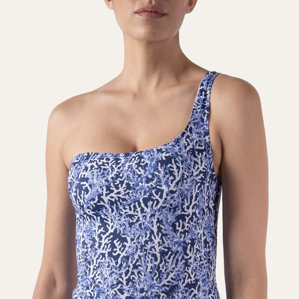 One - Shoulder One Piece Coral Deep - Onepieceswimsuit_Woman - K A M P O S