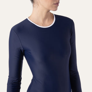 Rash Guard Woman Navy (White) - Rashguard_Woman - K A M P O S