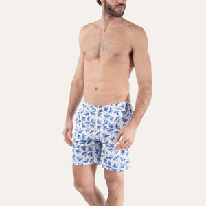 Swim Shorts Long Ray White - Swimshorts_Man - K A M P O S