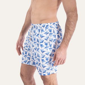 Swim Shorts Long Ray White - Swimshorts_Man - K A M P O S