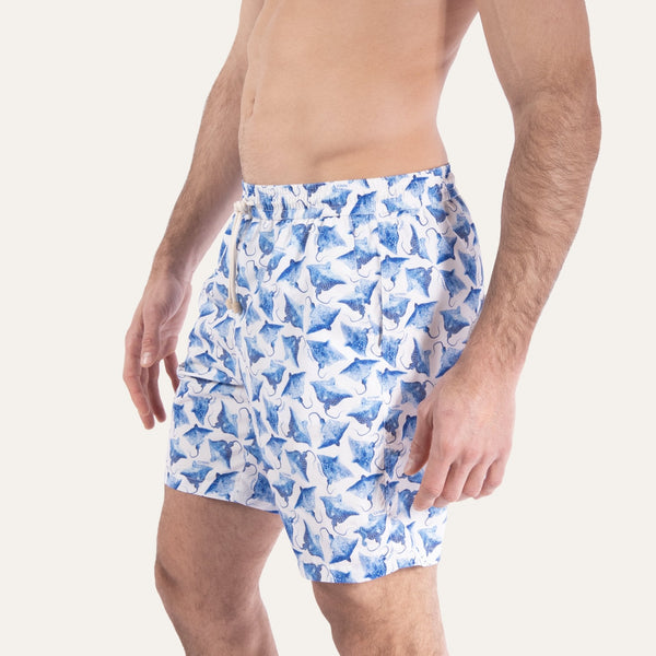 Swim Shorts Long Ray White - Swimshorts_Man - K A M P O S