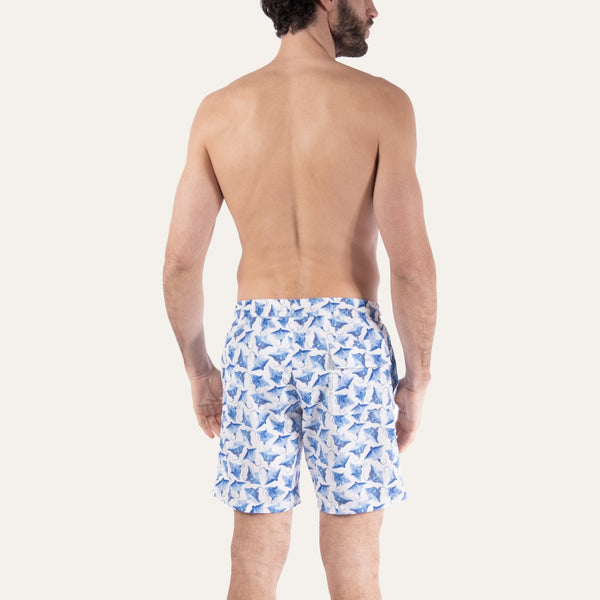 Swim Shorts Long Ray White - Swimshorts_Man - K A M P O S