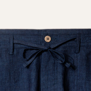 Linen Bermuda Shorts Navy