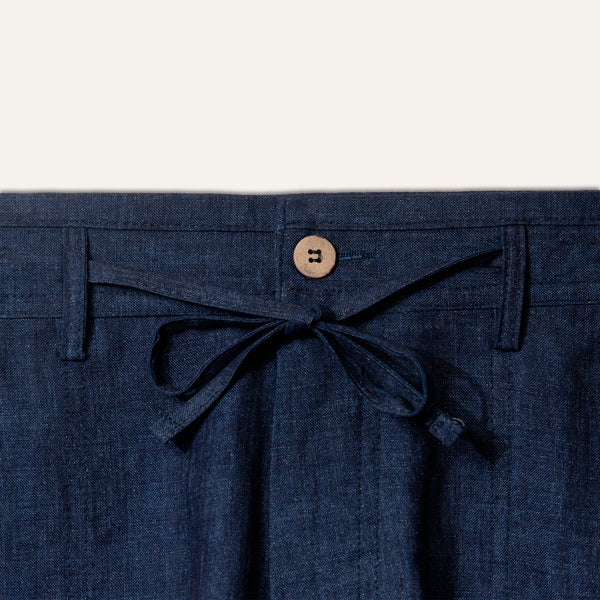 Linen Bermuda Shorts Navy