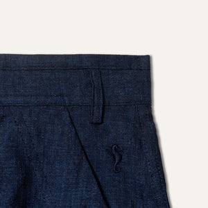 Linen Bermuda Shorts Navy