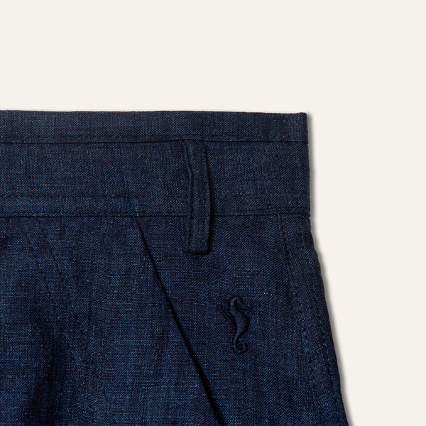 Linen Bermuda Shorts Navy