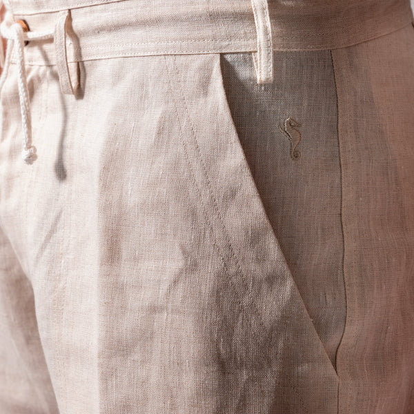 بنطلون كتان رملي