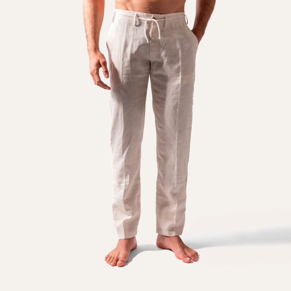 Linen Pants Sand - Pants_Man - KAMPOS