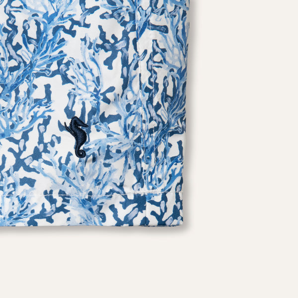 شورت سباحة طويل باللون الأزرق المرجاني