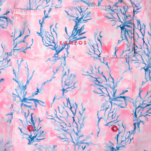 شورت سباحة طويل باللون الوردي المرجاني