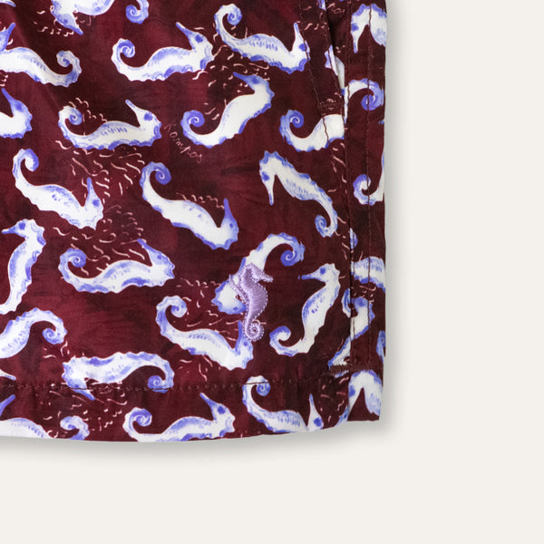 Swim Shorts Seahorse Burgundy (Kids)