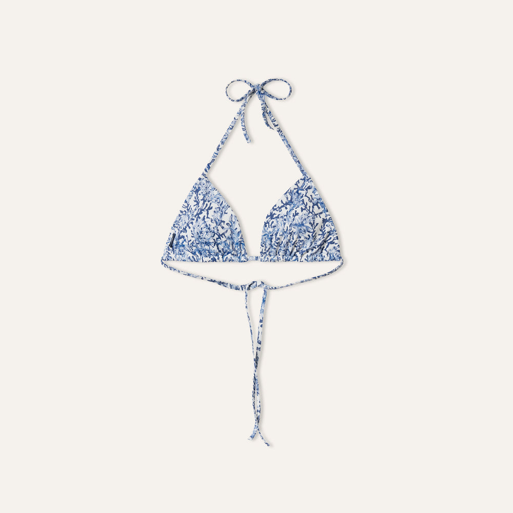 ربطة عنق جانبية علوية باللون الأزرق المرجاني