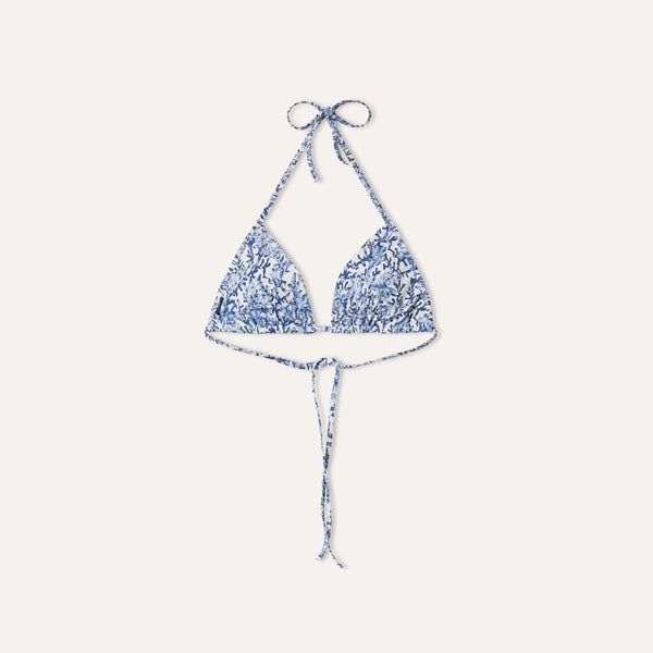 ربطة عنق جانبية علوية باللون الأزرق المرجاني