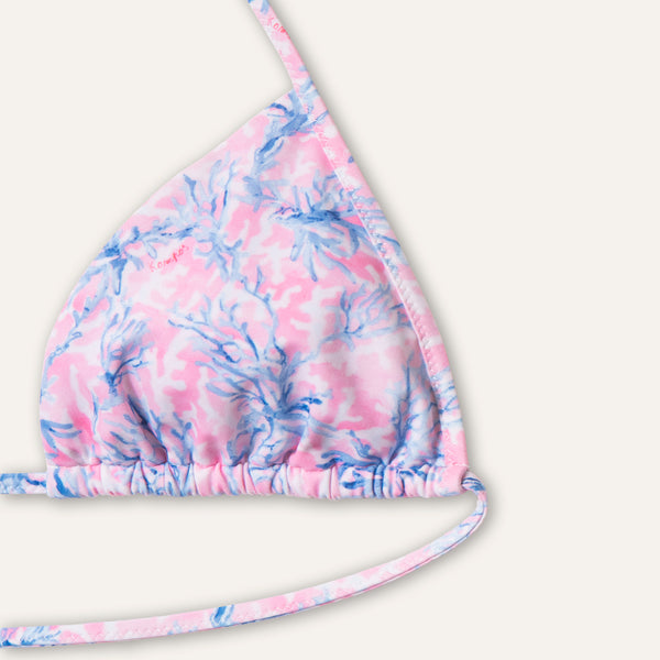 بيكيني برباط جانبي باللون الوردي المرجاني