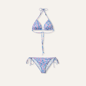 بيكيني برباط جانبي باللون الأحمر المرجاني